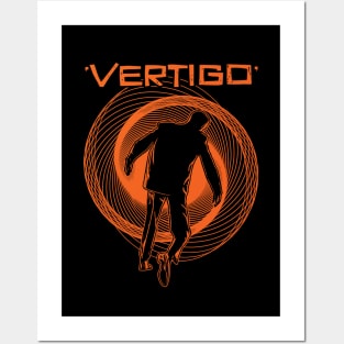 Vertigo Scottie Spiral Vortex (Orange) Posters and Art